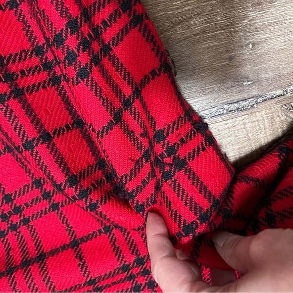 VINTAGE Anne Klein II Wool & Cashmere High Waist Red Plaid Wide Leg Trousers 10 - Picture 9 of 16